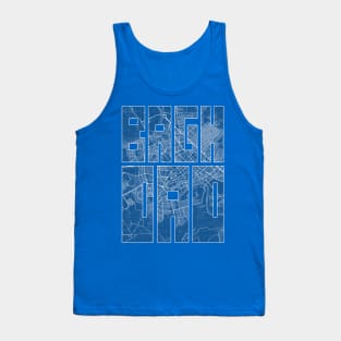 Baghdad, Iraq City Map Typography - Blueprint Tank Top